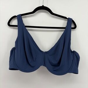 ThirdLove Navy Blue Microfiber Underwire T-Shirt Bra 44E (DD) Gold Hardware